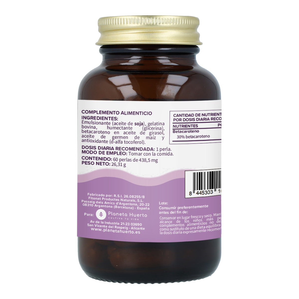 Pack 3x Sun bronze betacaroteno Planeta Huerto 60 perlas