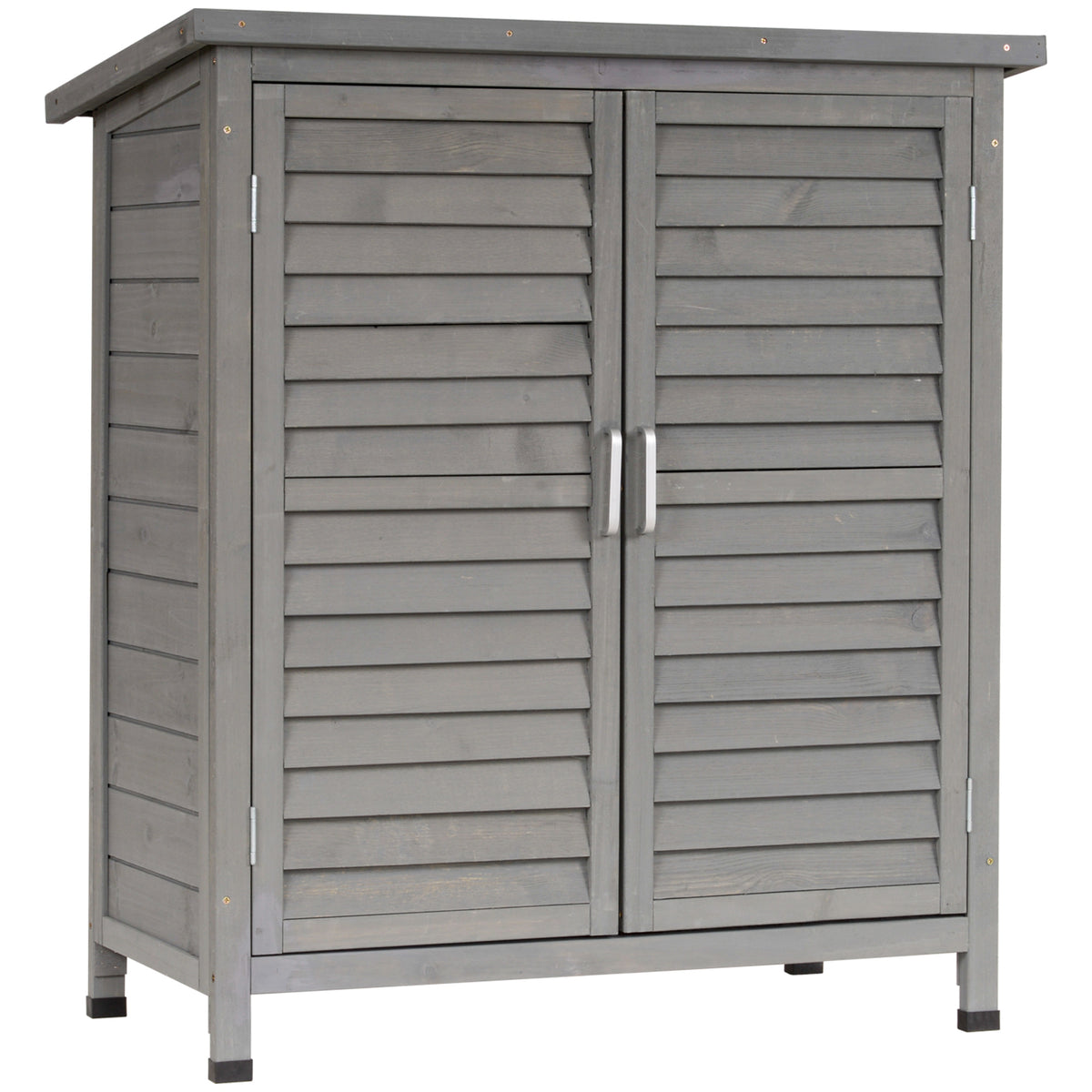 Cobertizo De Almacenamiento De Madera Outsunny 87x46,5x96,5cm Gris_0