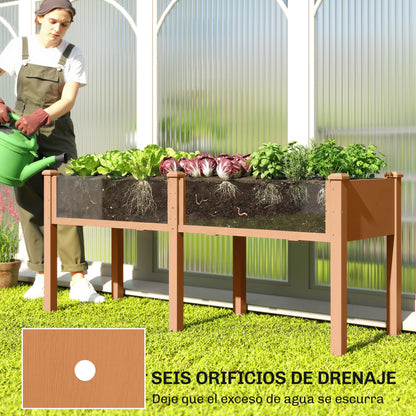 Huerto Urbano Elevado Outsunny Madera De Abeto Marrón 184x59x76.5 Cm_5