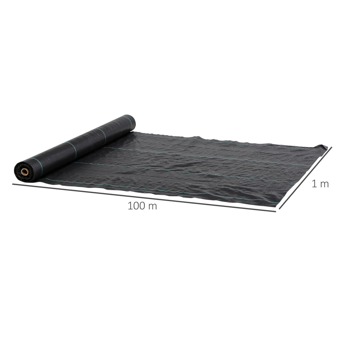 Malla Antimaleza 60 G/m² Para Control Malas Outsunny 10000x100cm Negro_2