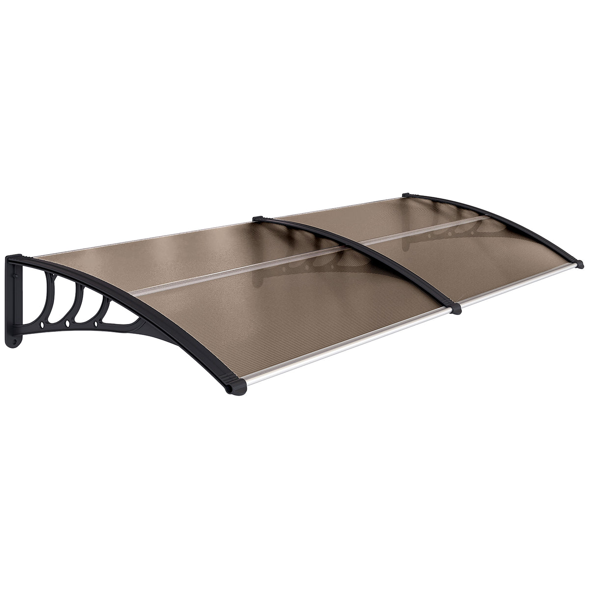 Marquesina Exterior Outsunny Policarbonato, Aluminio Marrón 195x75x23 Cm B70-047bn_0