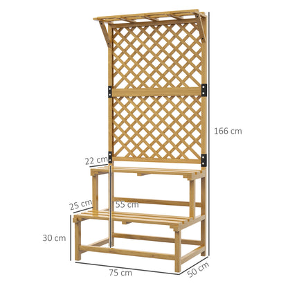 Estantería Para Plantas Outsunny Madera De Abeto Madera Natural 75x50x166 Cm_2