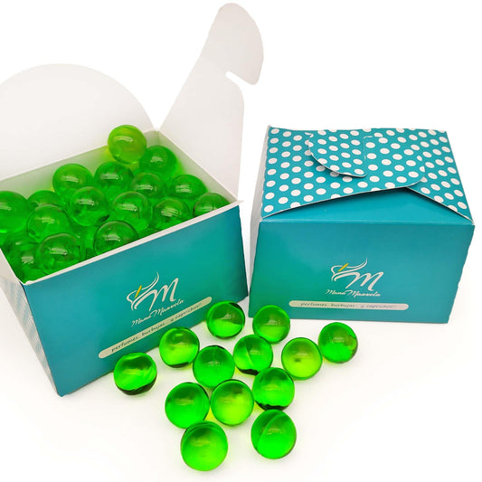 80 Perlas De Baño Aromatizada En Forma De Bola - Con Aceite De Soja - Hidrata, Suaviza Y Perfuma La Piel - Aroma Manzana_0