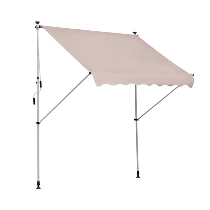Toldo Manual Retráctil Outsunny Beige 200x150x280 Cm_0