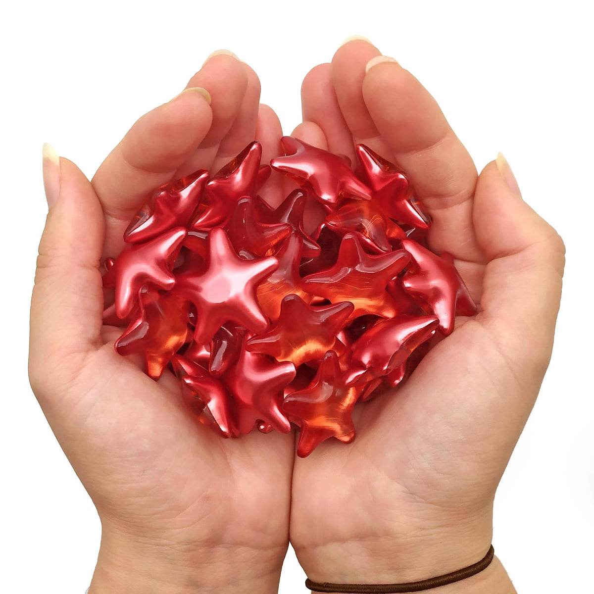 Pack 40 Perlas De Baño Aromatizada En Forma De Estrella - Con Aceite De Soja - Hidratante Y Aromática - Aroma Fresas_1