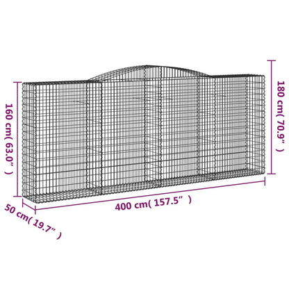 Cestas De Gaviones 5 Uds Forma De Arco Hierro 400x50x160/180 Cm_5