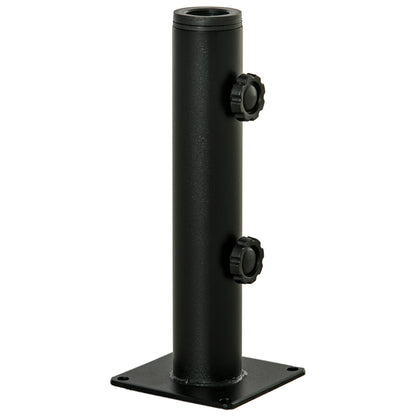 Soporte De Parasol Outsunny Metal Negro 12x12x30 Cm_0