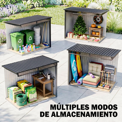 Caseta De Jardín Outsunny Acero Galvanizado Gris Oscuro 195x122x181.5 Cm_3
