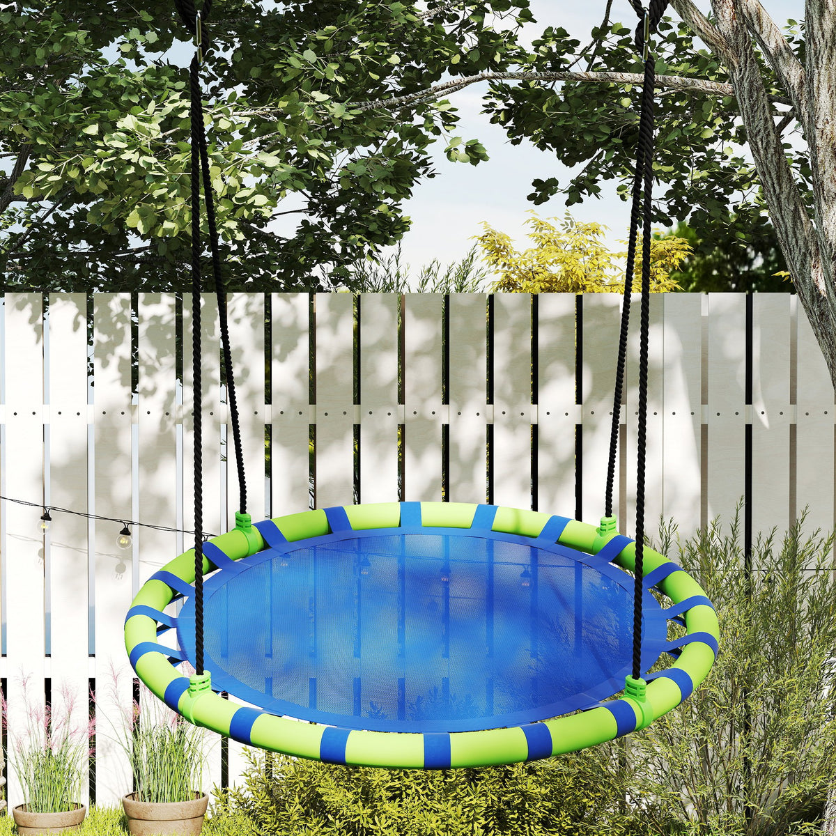 Columpio Infantil Aiyaplay Textilene, Metal Azul 100x100x180 Cm_4