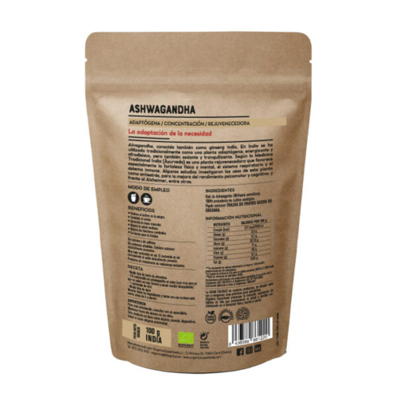 Ashwagandha Bio En Polvo 100g - Orgánica Superfoods_1