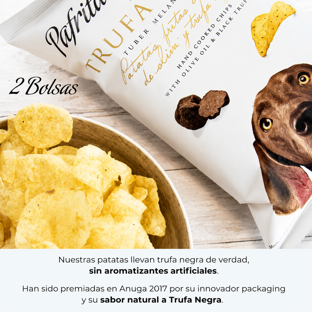 Patatas Fritas Artesanas | Pack 6 Bolsas Patatas Fritas Con Aove | 2x100g Trufa + 2x140g Ajo + 2x140g Pimentón_4