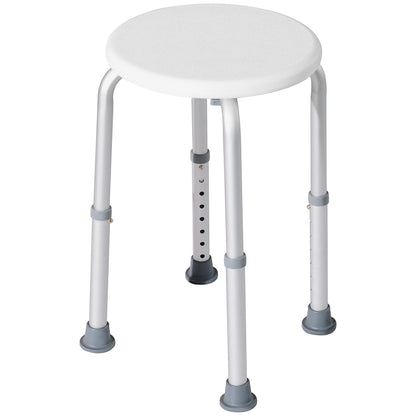 Taburete De Ducha Homcom Blanco Ø32,5x34,8-52,3 Cm_0