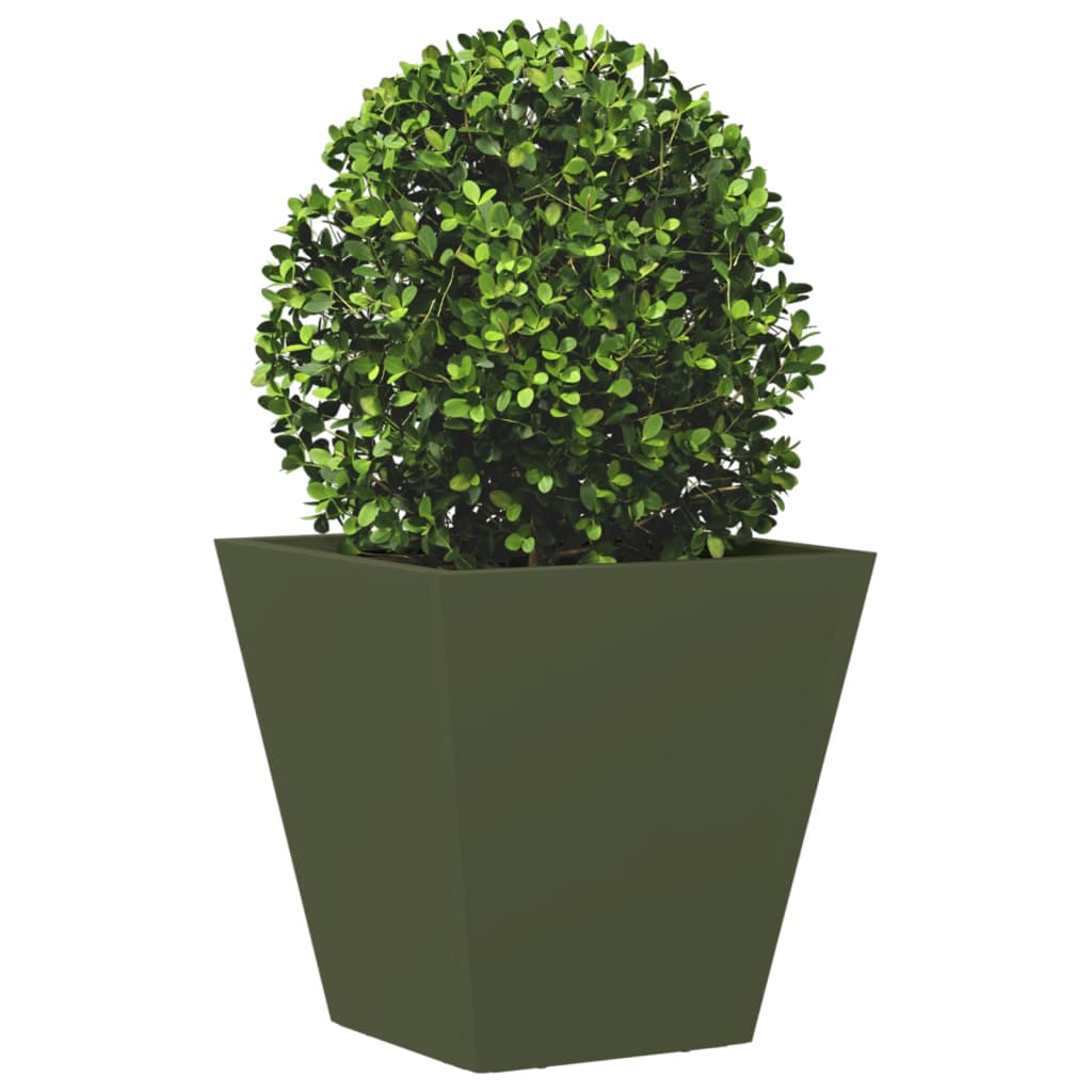 Jardineras 2 Unidades Acero Verde Oliva 30x30x30 Cm_3
