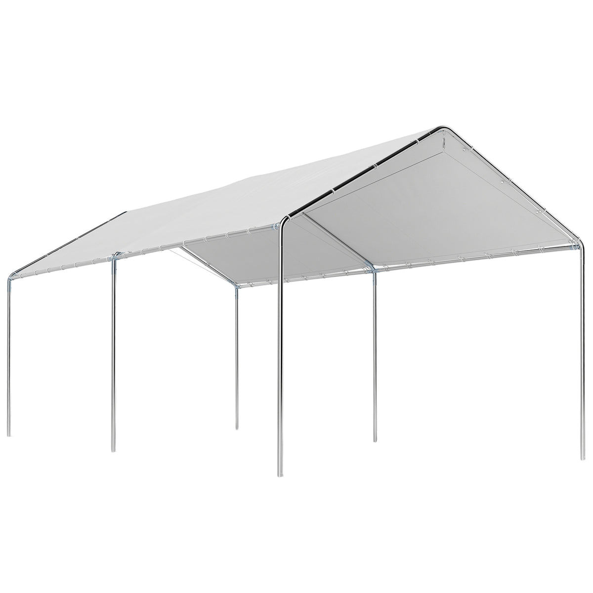 Carpa Para Garaje Outsunny Acero Galvanizado, Pe Blanco 595x294x260 Cm_0
