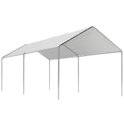 Carpa Para Garaje Outsunny Acero Galvanizado, Pe Blanco 595x294x260 Cm_0