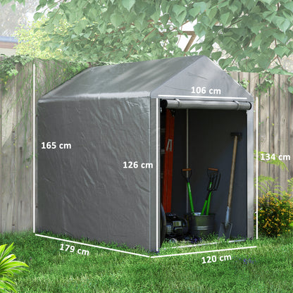 Outsunny Carpa De Jardín Para Herramientas De Jardinería 1,2x1,8x1,65 M Gris_2