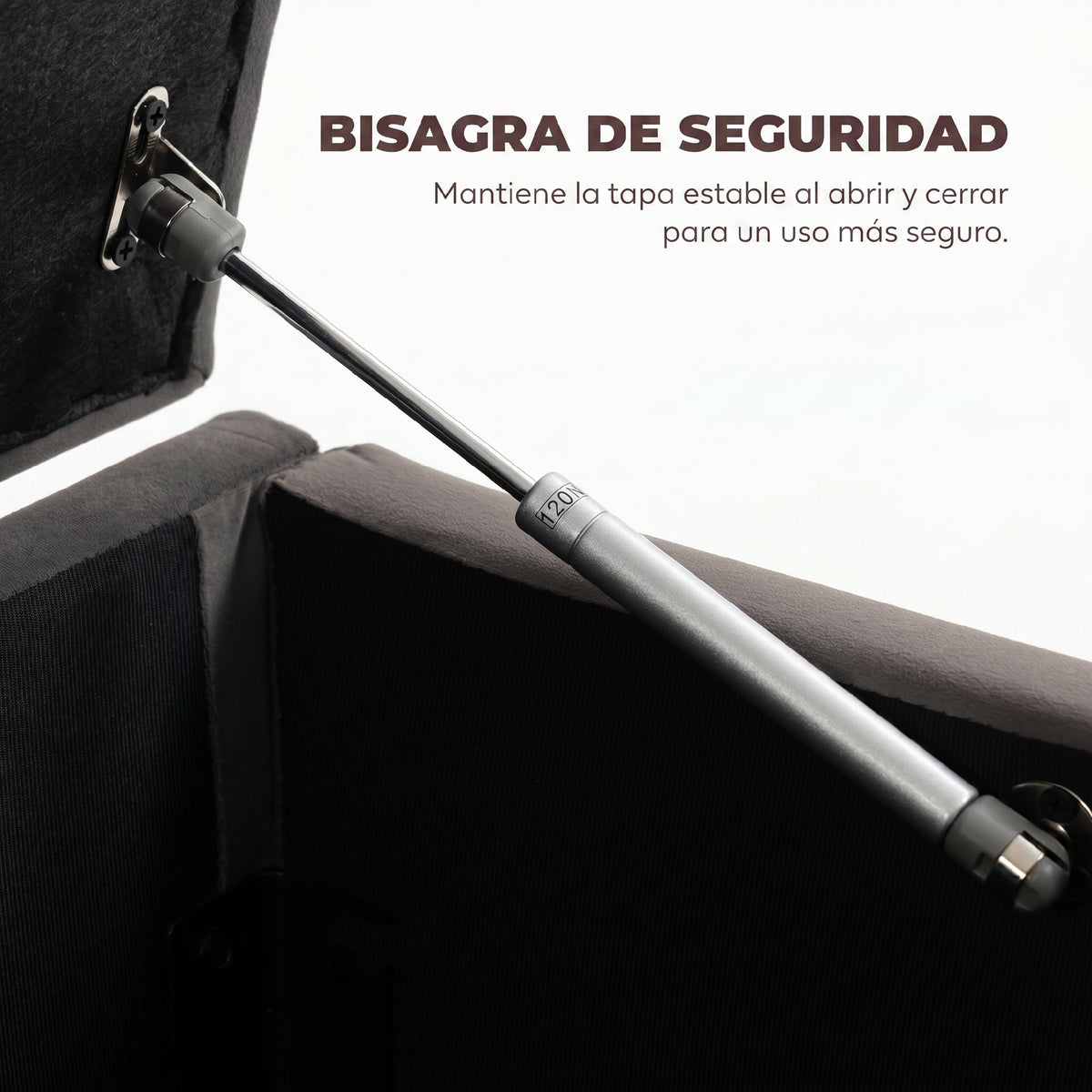 Banco De Almacenaje Homcom Terciopelo Gris 137x41x42 Cm_5