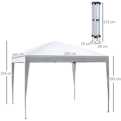 Carpa Plegable Outsunny Acero, Tela Oxford Blanco 295x295x255 Cm_2