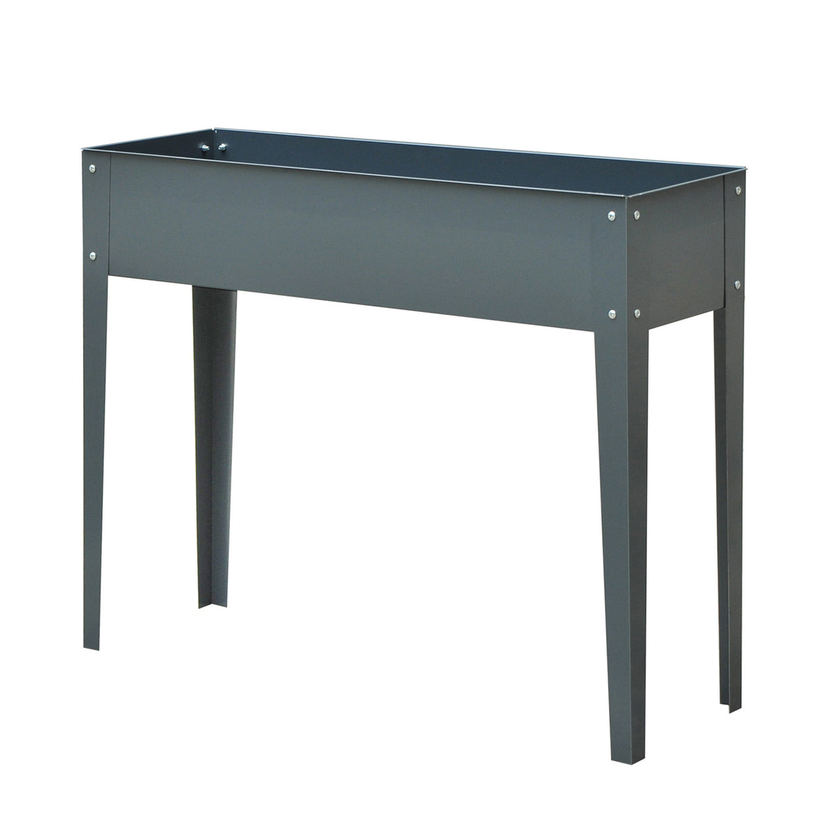 Jardinera Elevada Outsunny Metal Gris Oscuro 100x30x80cm_0
