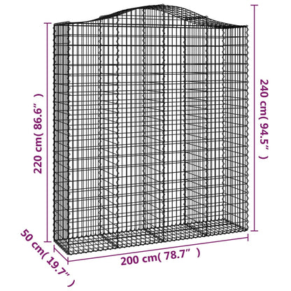 Cestas De Gaviones 2 Uds Forma De Arco Hierro 200x50x220/240 Cm_5
