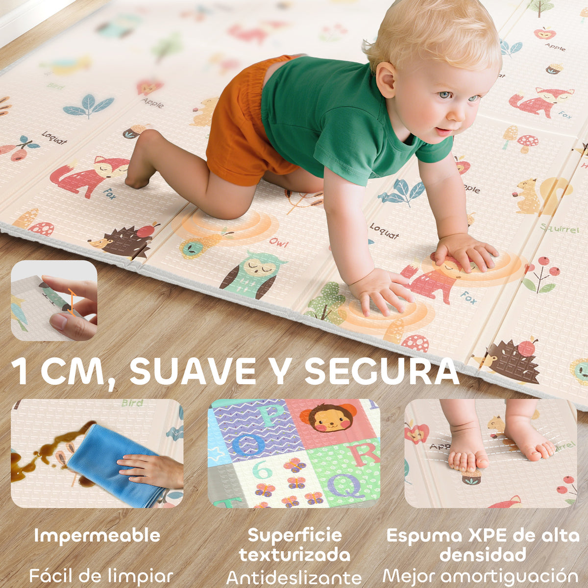 Alfombra Para Bebés Aiyaplay Xpe, Pe Multicolor 180x150x1 Cm 431-087v00mx_5
