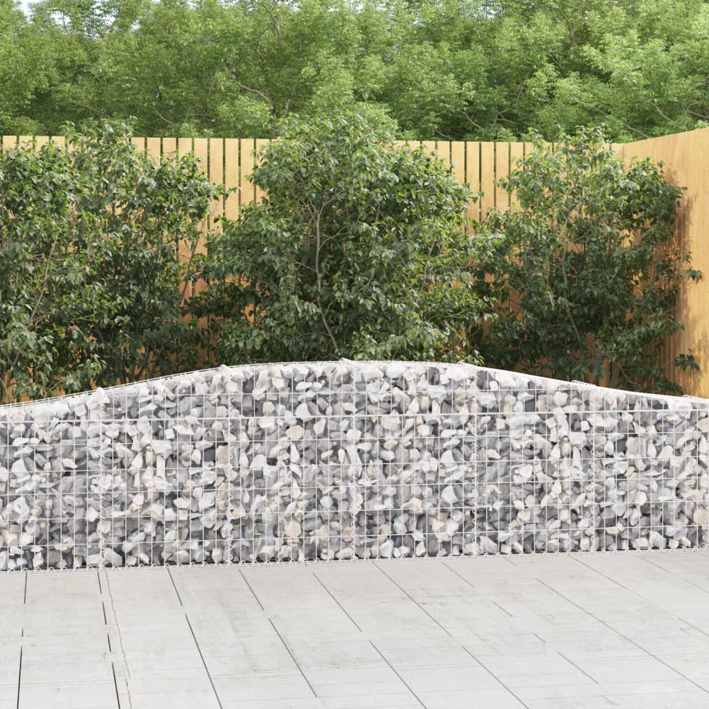 Cestas De Gaviones 6 Uds Forma De Arco Hierro 400x30x60/80 Cm_1