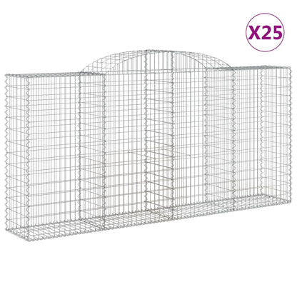Cestas Gaviones 25 Uds Forma De Arco Hierro 300x50x140/160 Cm_0