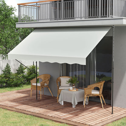 Toldo Manual Retráctil Con Manivela Outsunny 300x170x290 Cm Crema_1