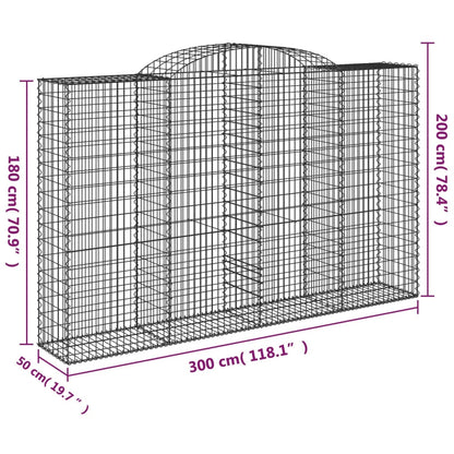 Cestas De Gaviones 8 Uds Forma De Arco Hierro 300x50x180/200 Cm_5