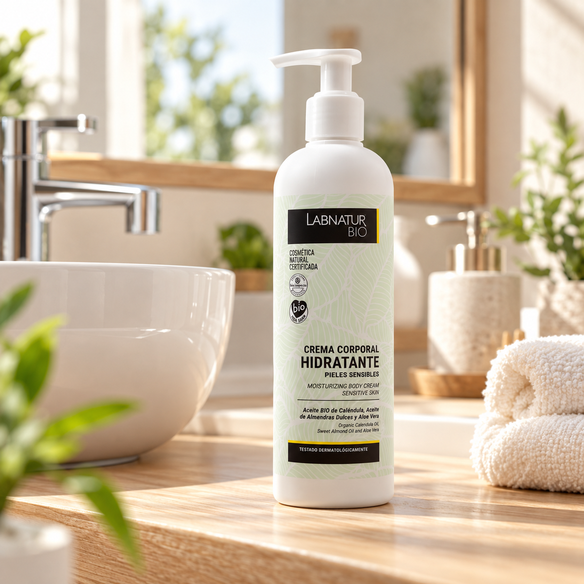 Crema Corporal para Piel Sensible Labnatur Bio 400 ml | Caléndula, Aloe Vera y Karité | Hidrata y Calma | Vegano_2
