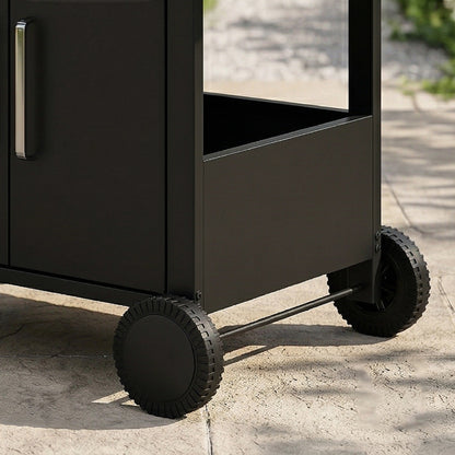 Barbacoa De Gas Outsunny Acero Inoxidable, Metal Negro 125x57x110 Cm_4