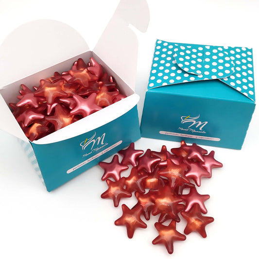 Pack 40 Perlas De Baño Aromatizada En Forma De Estrella - Con Aceite De Soja - Hidratante Y Aromática - Aroma Fresas_0
