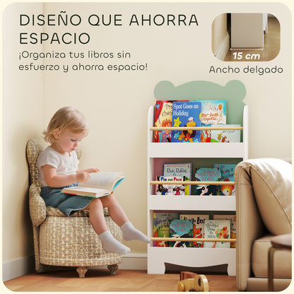 Librería Infantil Aiyaplay Mdf, Madera De Pino Verde 55x15x110 Cm_5