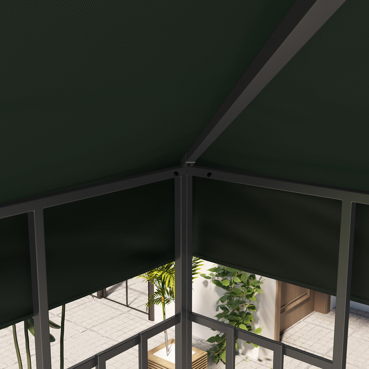 Techo De Repuesto Outsunny Tela Oxford Verde 300x300 Cm_3