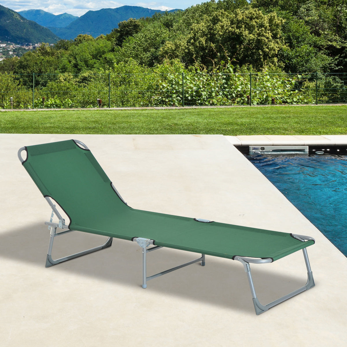 Cama De Camping Outsunny De Metal, Tela Oxford 187x58x28 Cm Verde_1