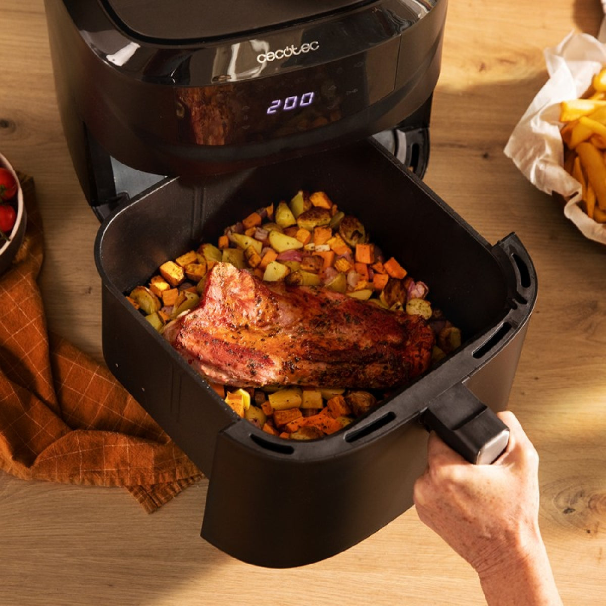 Freidora Sin Aceite De 7,6 L Aire Caliente Cecofry Absolute 7600. 2000 W, Digital Y Compacta, Tecnología Perfectcook, Temperadura Y Tiempo Regulable_1