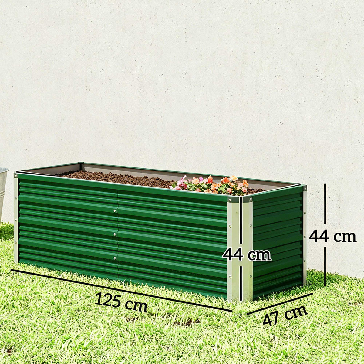 Arriate De Jardín Outsunny Acero Verde 125x47x40 Cm_2