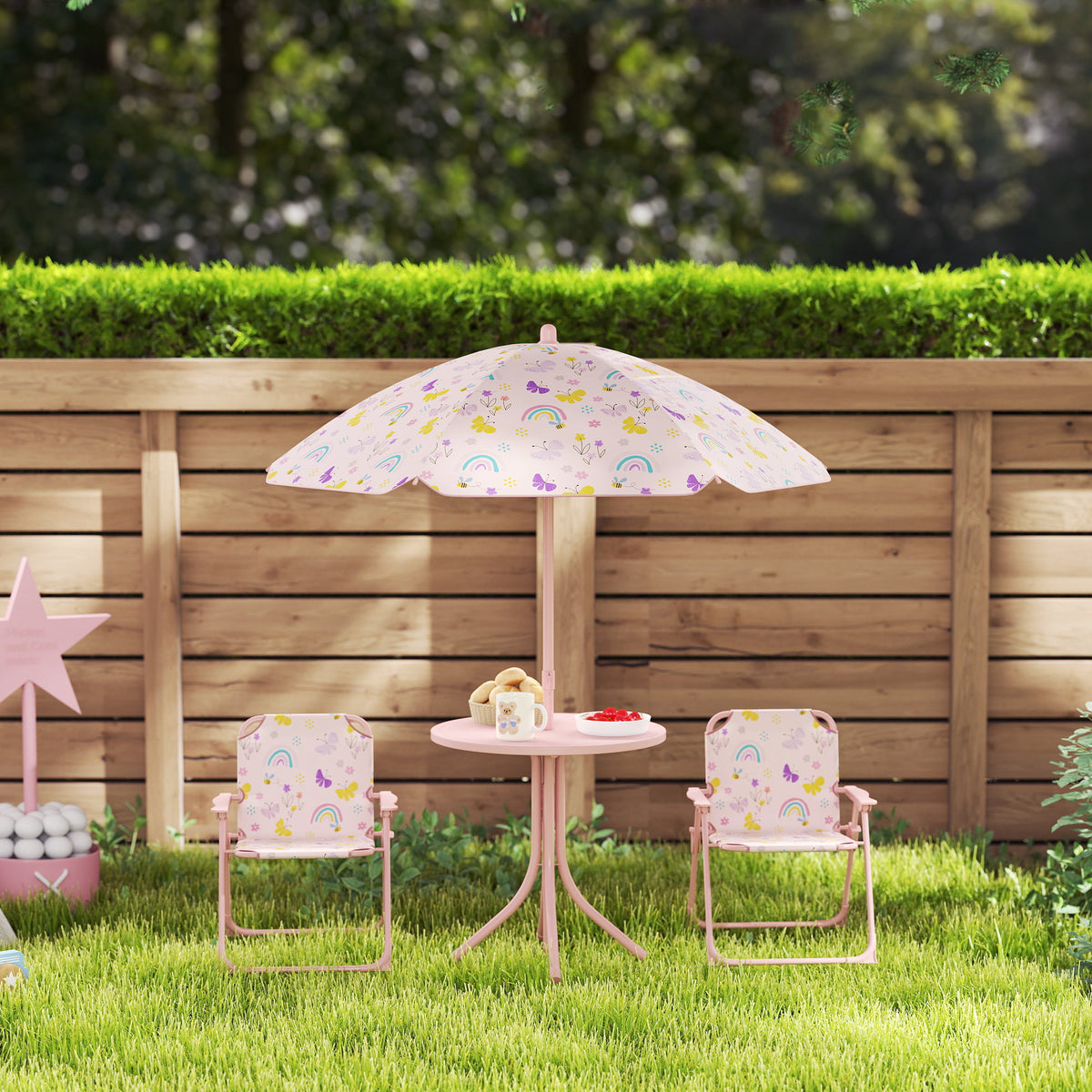 Conjunto Infantil Jardín Aiyaplay Acero, Poliéster Rosa 49.5x49.5x50 Cm_4