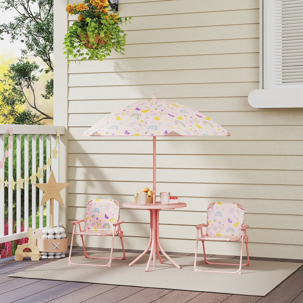 Conjunto Infantil Jardín Aiyaplay Acero, Poliéster Rosa 49.5x49.5x50 Cm_1