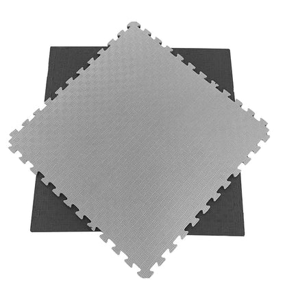 Tatami Puzzle Eva Para Suelo Infantil 1x1m X40mm Negro - Gris Pack Ahorro 16 Unidades_0