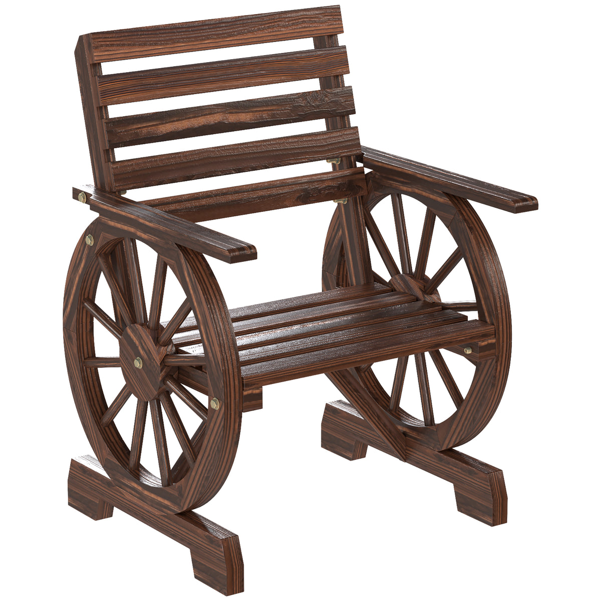 Silla De Jardín Outsunny Madera De Pino, Madera De Abeto Carbonizado 66x55x90 Cm_3