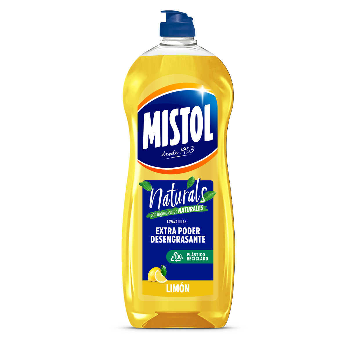 Lavavajillas a mano concentrado limón extra poder desengrasante Mistol naturals 650 ml