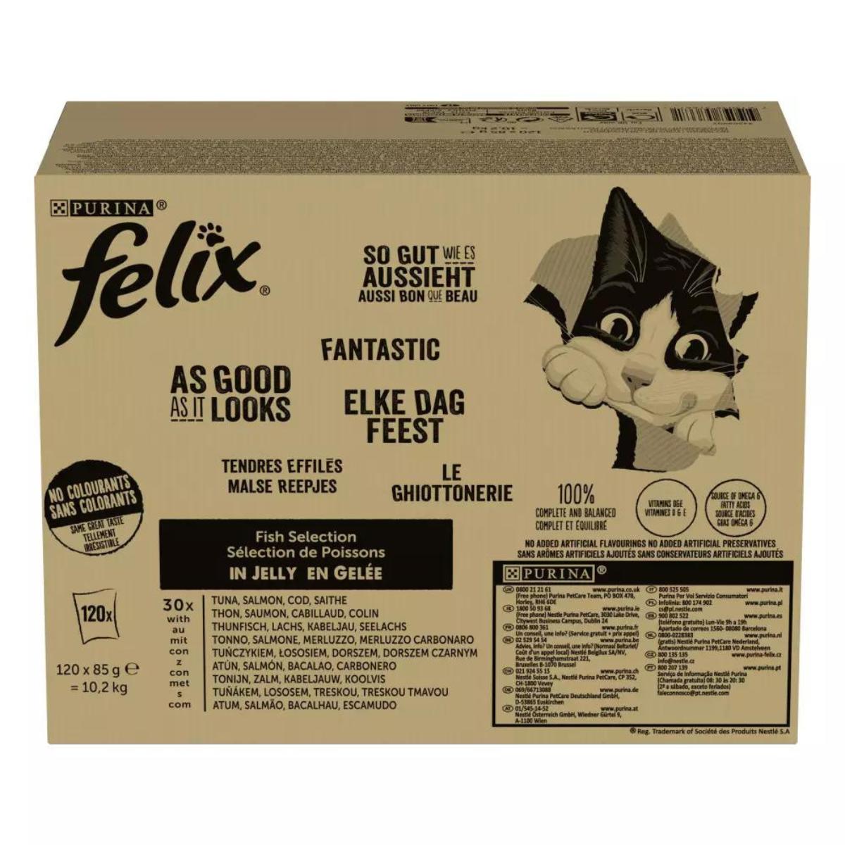 FELIX Fantastic selección sabores pescado en gelatina pack surtido sobres 120 x 85 g