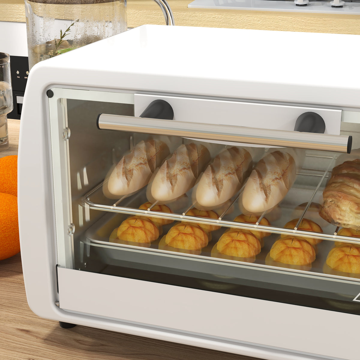 Horno Eléctrico Homcom Metal Blanco 36.5x26x22 Cm_3
