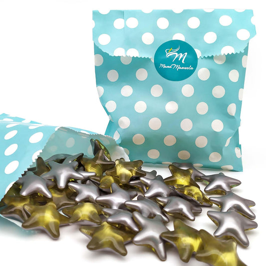 Pack Regalo 12 Perlas Baño En Forma Estrella - Con Aceite De Soja - Hidrata, Suaviza Y Perfuma La Piel - Aroma Manzana_0