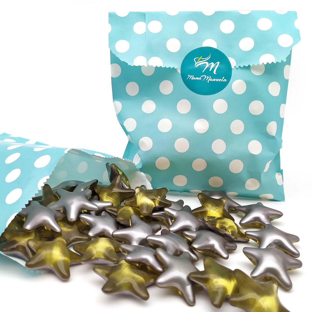 Bolsa Regalo 12 Perlas De Baño Aroma Manzana - Con Aceite De Soja - Hidrata, Suaviza Y Perfuma La Piel - Forma Estrella_0