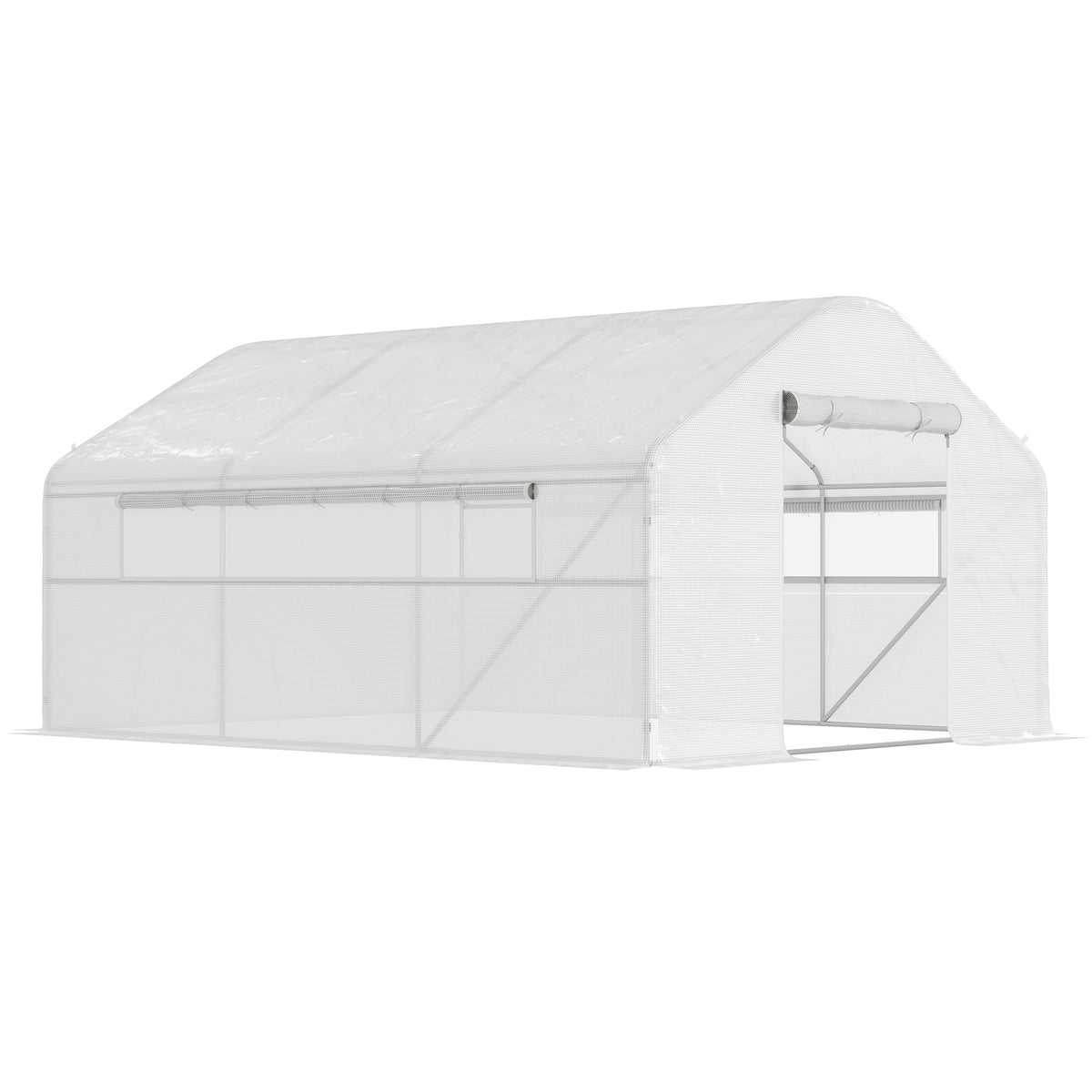 Outsunny Invernadero De Exterior 4x3x2 M Con Cubierta De Pe Anti-uv Blanco_0