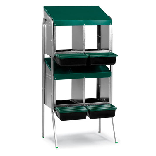 Ponederos Para Gallinas - Ponedero Huevos Eco 4 Huecos - Ponedero En Batería - Nido Para Gallinas Con Cajón Escamoteador_0
