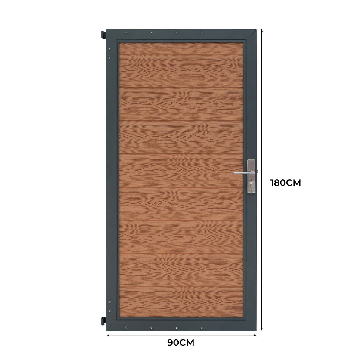 Puerta Para Vallas Para Exteriores De Wpc Y Aluminio | Marrón_4