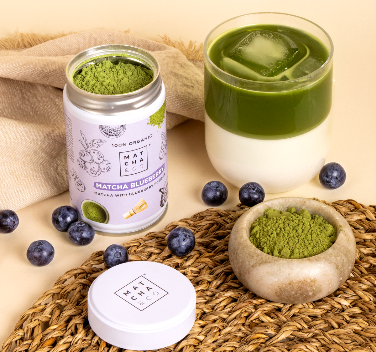 Té Matcha Arándanos ecológico Matcha & CO 50 g